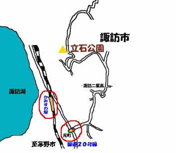 立石公園までの地図