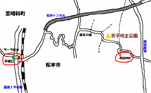 芥子坊主までの地図