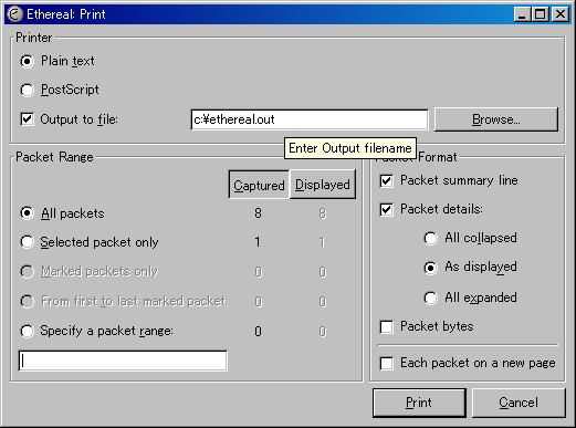 Etherealの印刷画面