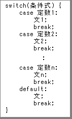 switch文の書き方