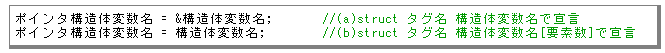 ポインタ構造体変数に値を代